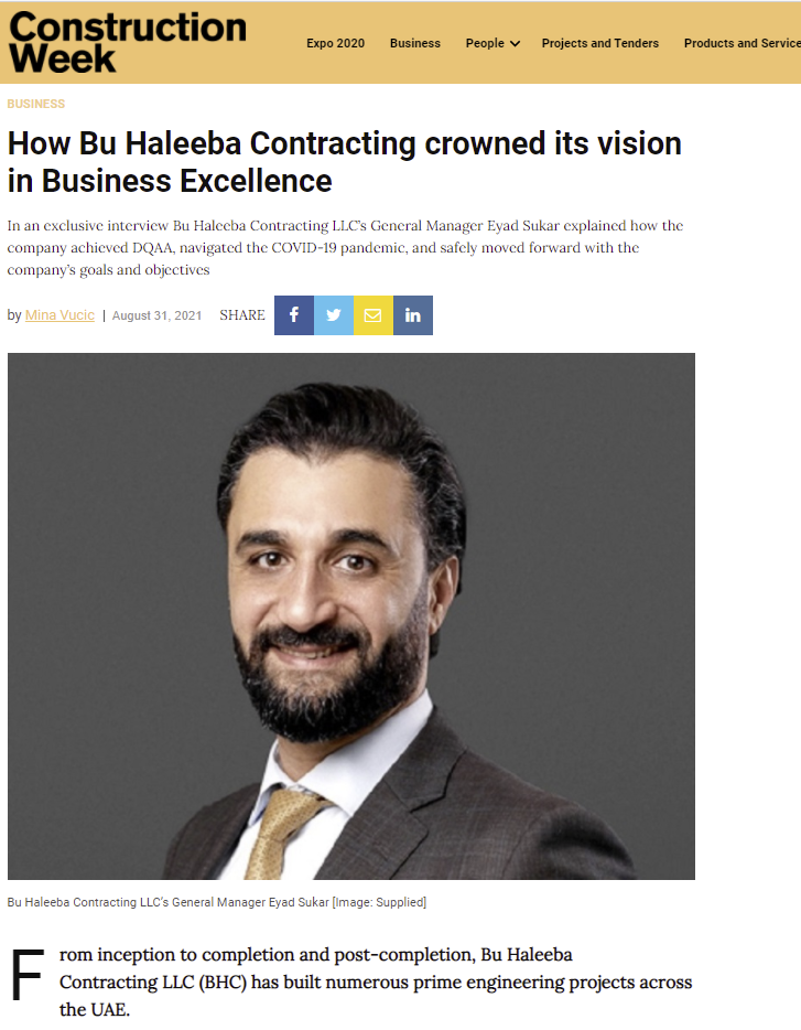 How Bu Haleeba Contracting crowned its vision in Business Excellence